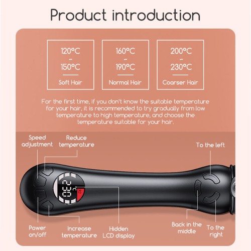 Professional electric rotating hair curler