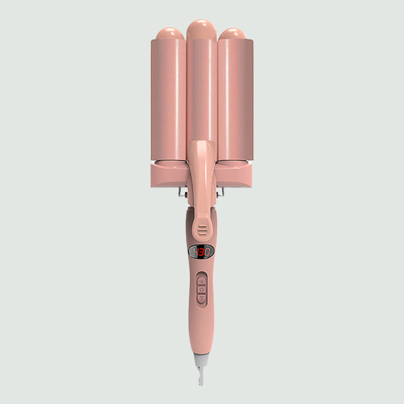 New three-barrel ceramic oscillating curling iron