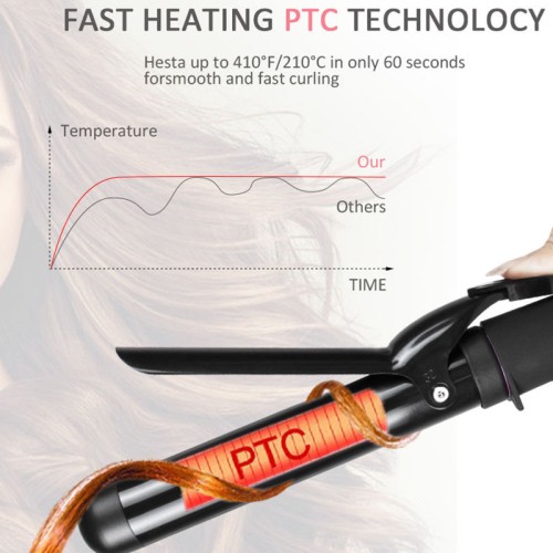 Stylish and portable LED ceramic hair curler