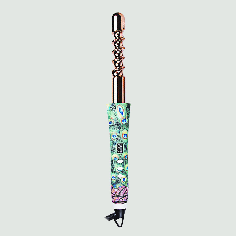 Peacock pattern 7-in-1 hair curler