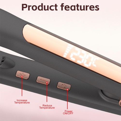 Electric ceramic LCD hair straightener