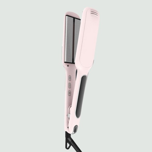 Wide-plate infrared titanium LCD hair straightener