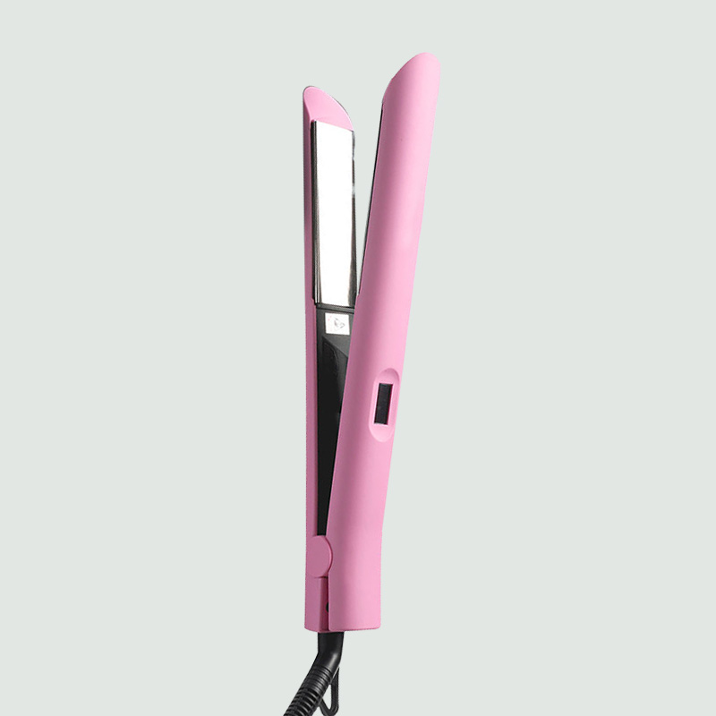 Titanium ceramic LCD electric hair curler and straightener
