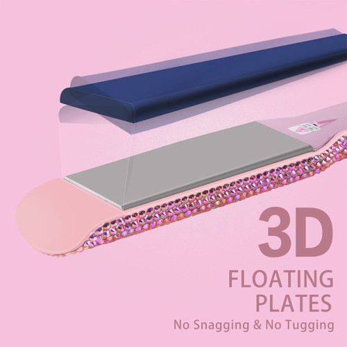 Pearlescent crystal ceramic hair straightener