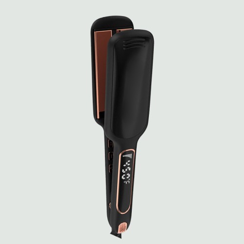 Portable infrared titanium ceramic flat iron hair straightener