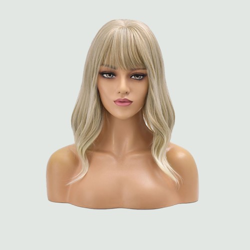 Blended gold curly snake-patterned wig