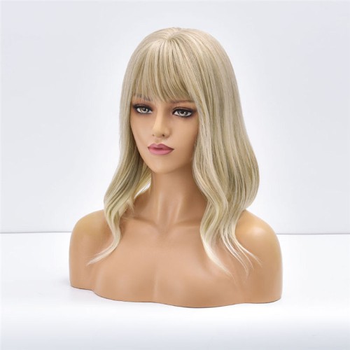 Blended gold curly snake-patterned wig