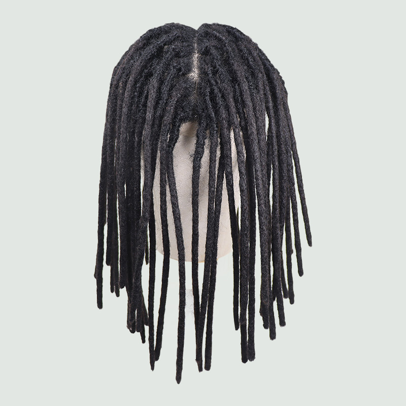 Men's Swiss lace black braided wig