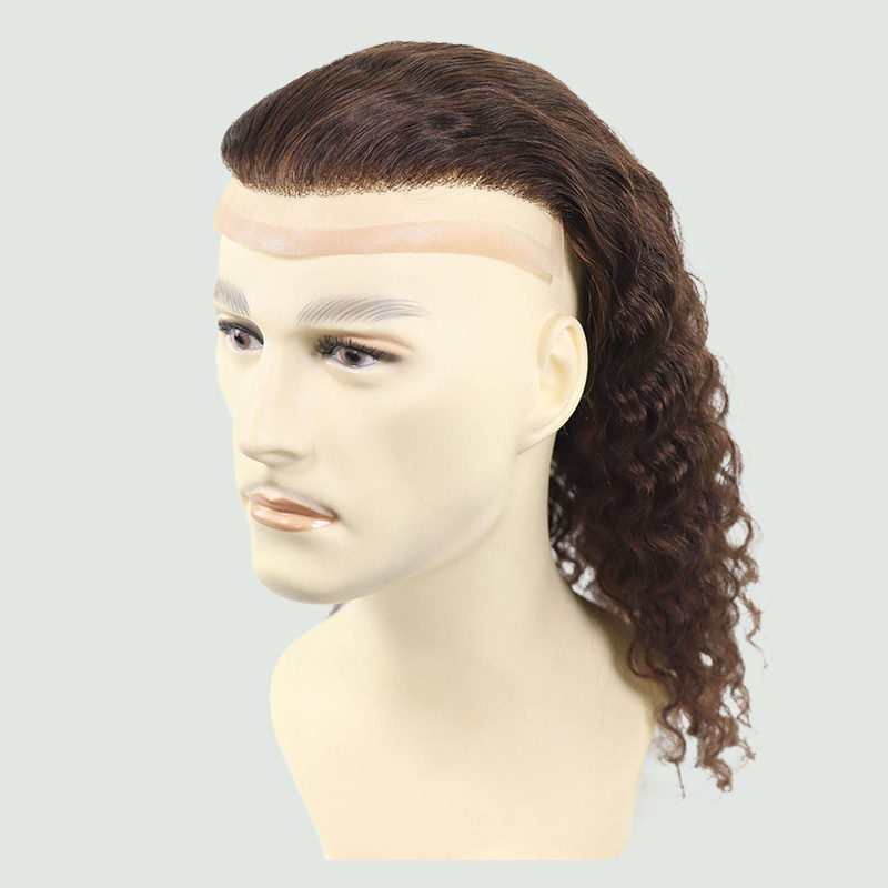 Deep wave men's real hair wig