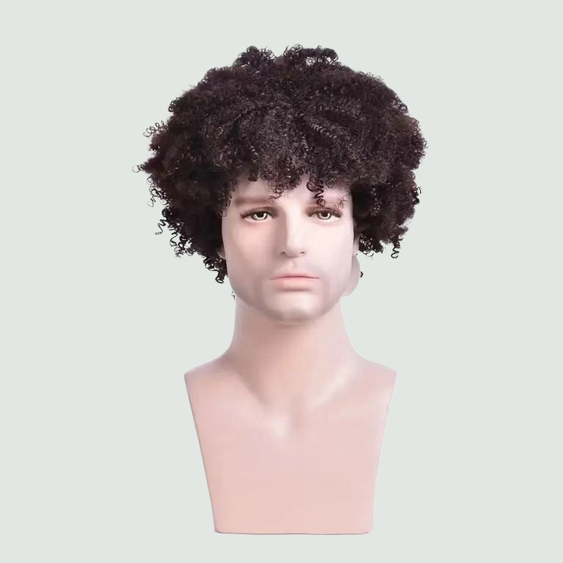 Natural black men's short wig