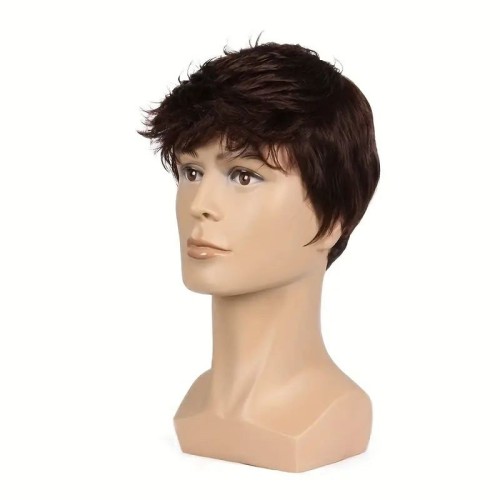 Plush Layered Short Men's Synthetic Wig