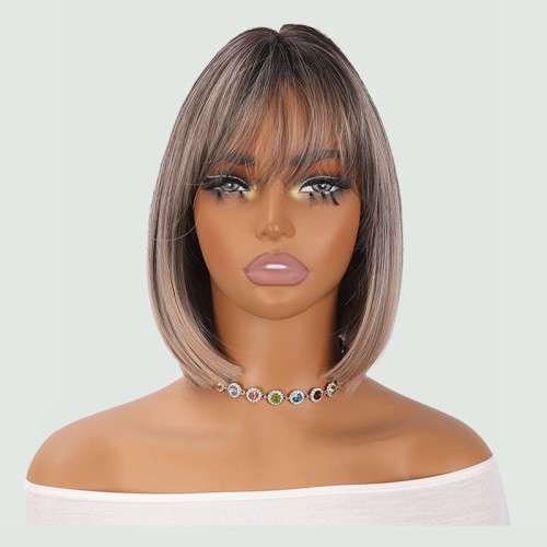 Graduated light brown bob haircut