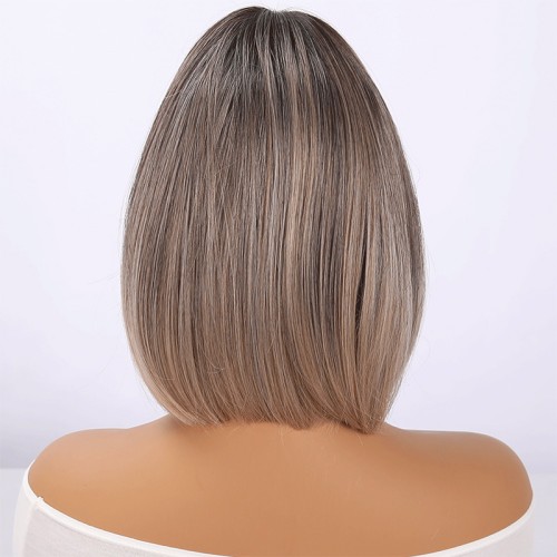 Graduated light brown bob haircut