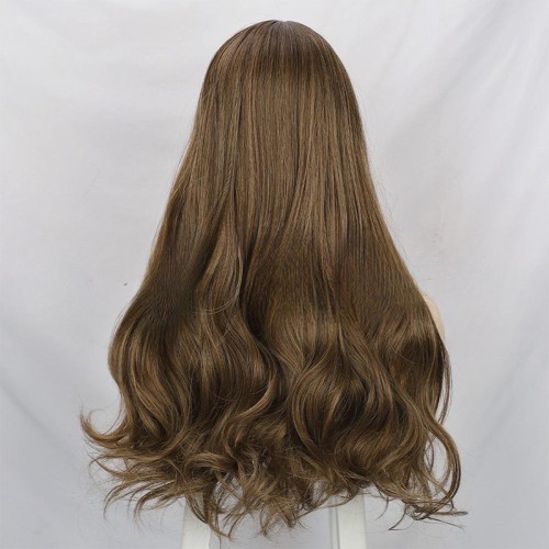 Light brown lace long curly wig