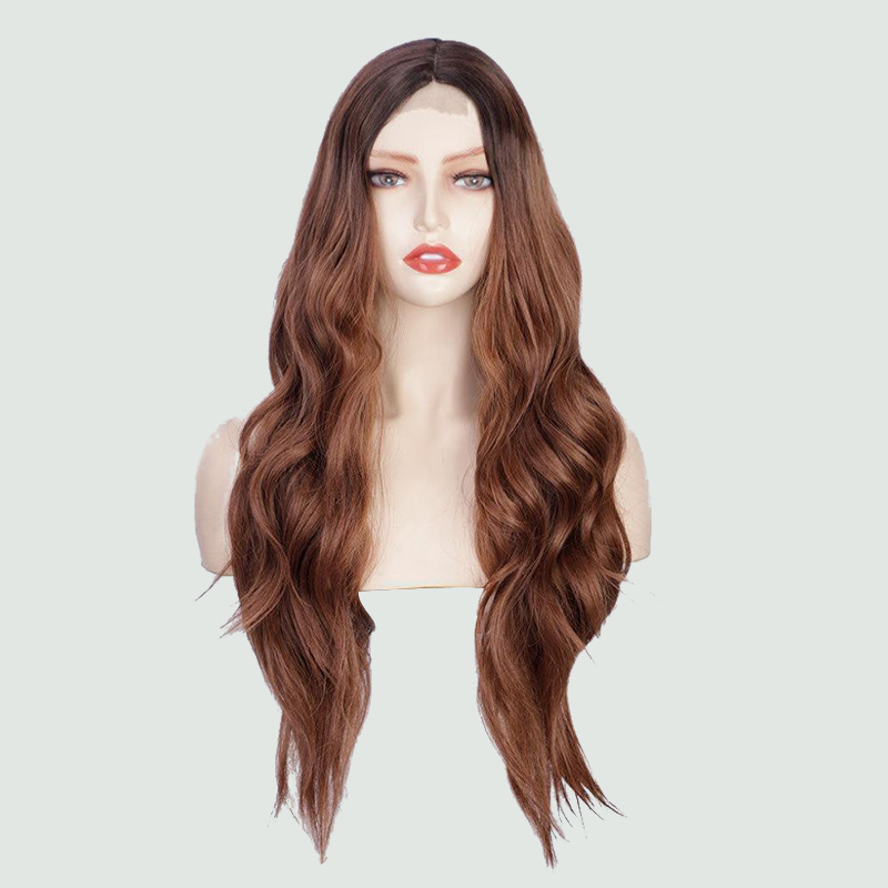 Lace front long wavy curly wig