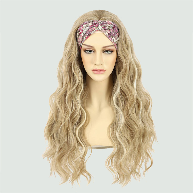 High-quality gradient highlight golden wig