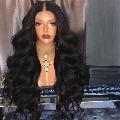 Lace-front voluminous long curly wig