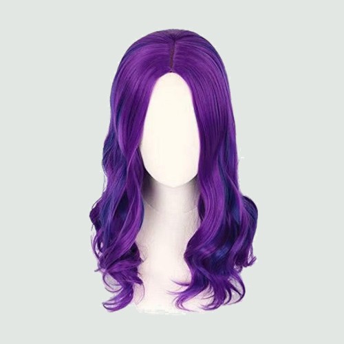 Purple mist and water ripple pattern synthetic wig