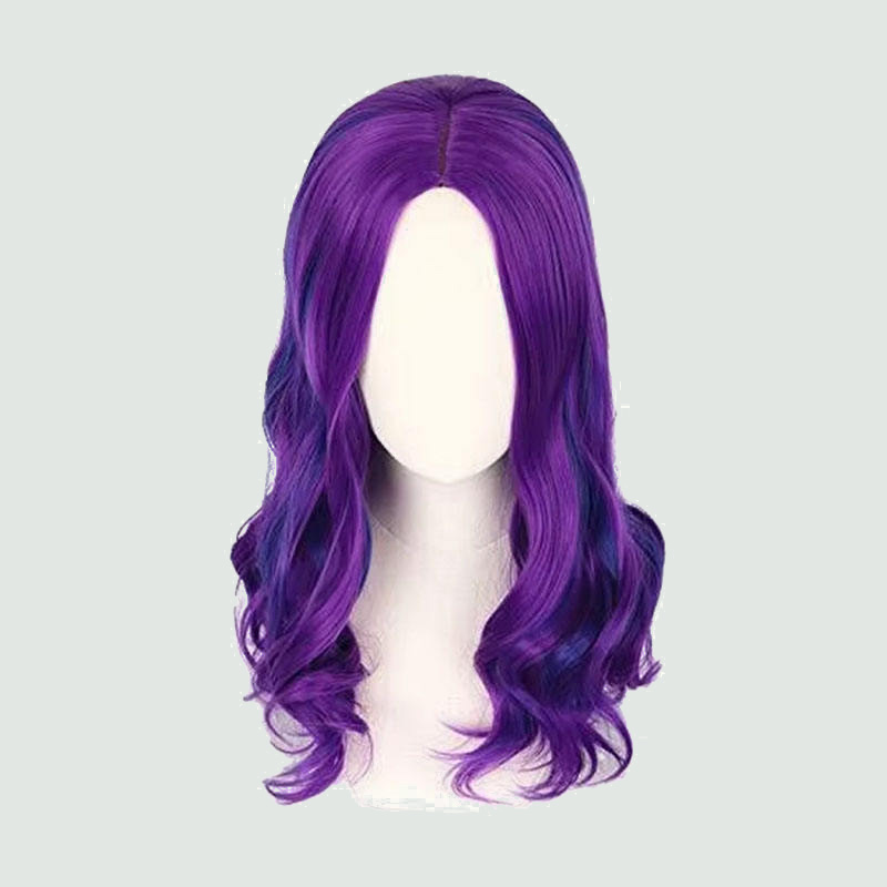 Purple mist and water ripple pattern synthetic wig