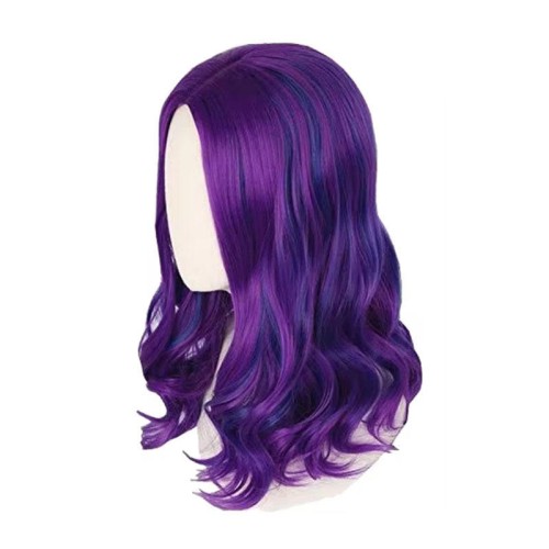 Purple mist and water ripple pattern synthetic wig